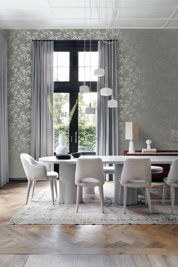 Origin Wallcoverings tapet bambublad varmt grått 0,53 x 10,05 m