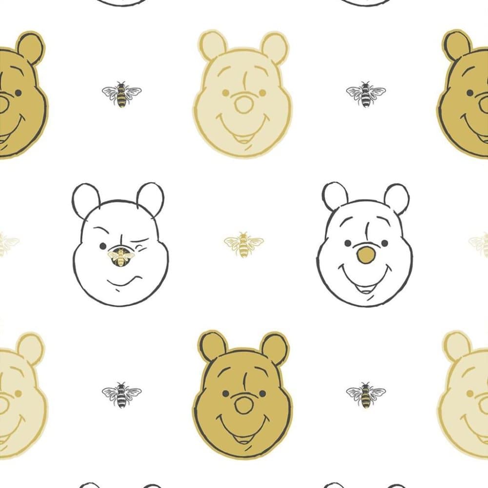Kids at Home Veggtapet Bee Winnie the Pooh hvit