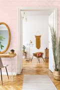 Miniatyrbild 4 av 8: ESTAhome tapet grafiska linjer milt rosa och guld 0,53 x 10,05 m