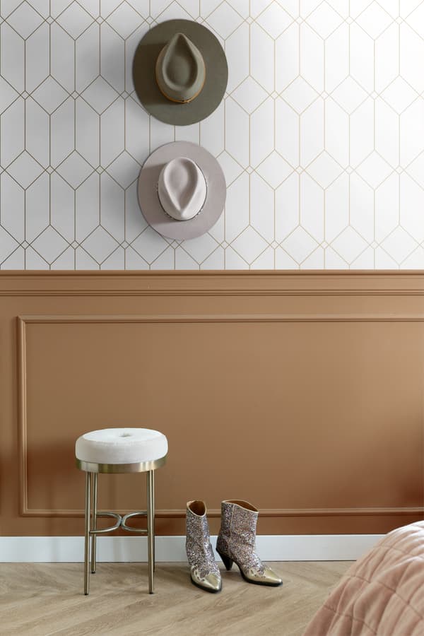 ESTAhome tapet art deco vitt och guld 0,53 x 10,05 m