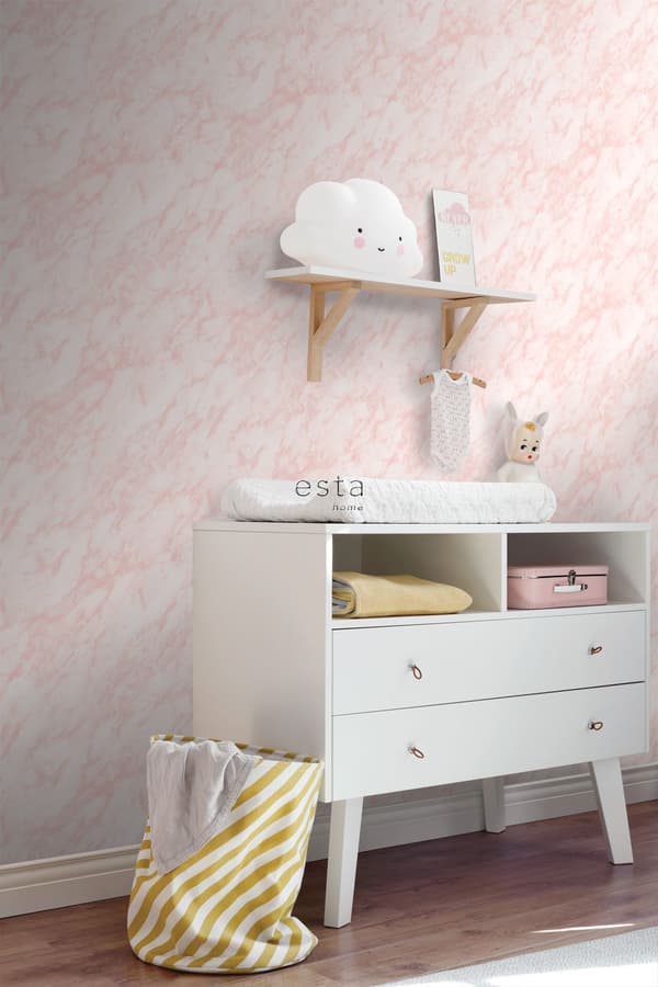 ESTAhome tapet marmor milt rosa 0,53 x 10,05 m