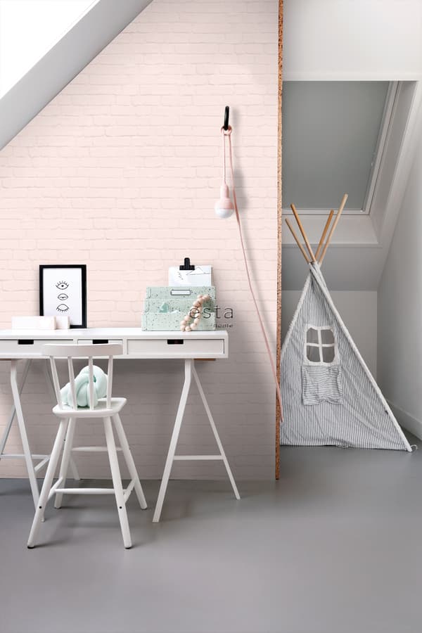 ESTAhome tapet tegelvägg milt rosa - 139191 - 0,53 x 10,05 m