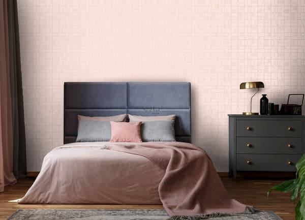 ESTAhome tapet art deco milt rosa och guld 0,53 x 10,05 m
