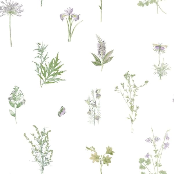 Noordwand Evergreen Veggtapet Herbs And Flowers hvit