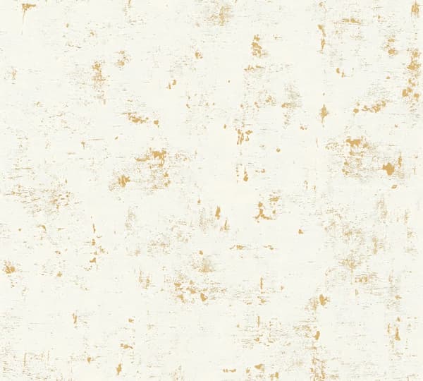 Non woven-tapet sten utseende Profhome 230775-GU lätt texturerad glansigt mönster matt bakgrund färg vit guld 5,33 m2