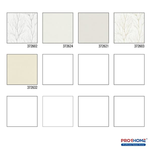 Non woven-tapet blomster Profhome 372602-GU lätt texturerad matt färg vit grå 5,33 m2