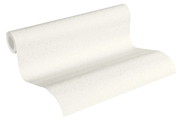 Non woven-tapet blomster Profhome 372651-GU lätt texturerad matt färg vit silver 5,33 m2