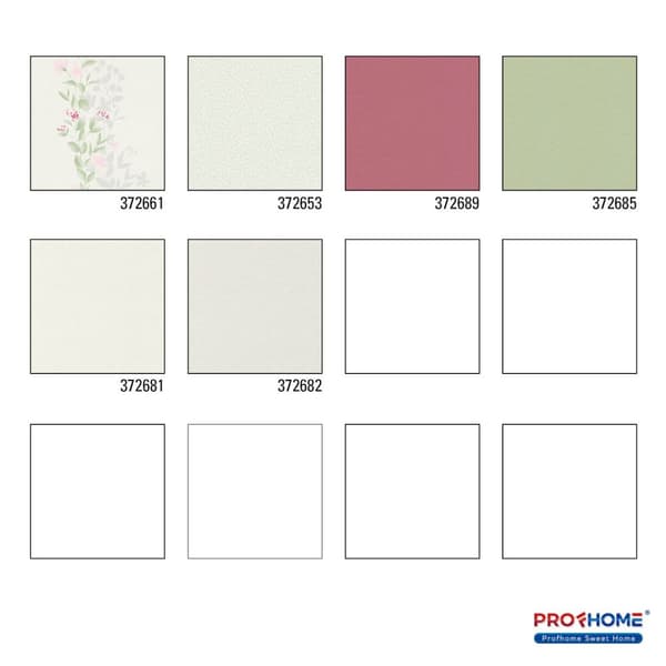 Ikke-vævet tapet blomster Profhome 372661-gu lidt tekstureret mat färg grøn lyserød grå 5,33 m2