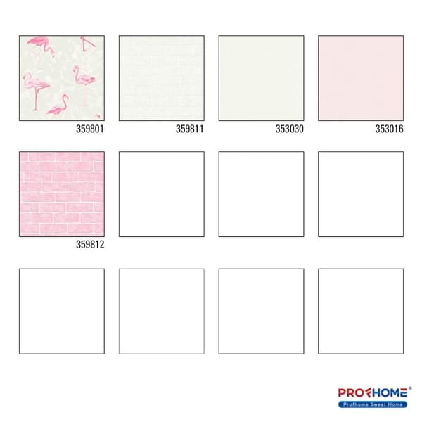 Non woven-tapet barn tapet Profhome 359801-GU lätt texturerad matt färg rosa grädde vit 5,33 m2