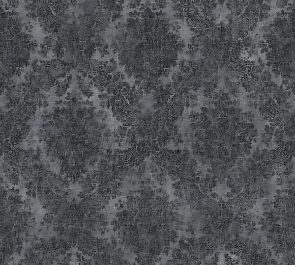 Non woven-tapet barock Profhome 336078-GU slät matt färg grå svart 5,33 m2