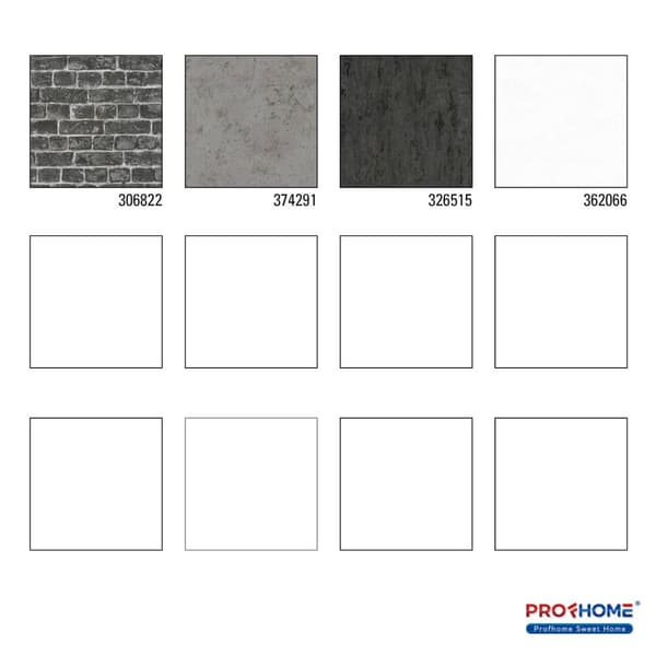 Non woven-tapet sten utseende Profhome 306822-GU slät matt färg svart grå 5,33 m2