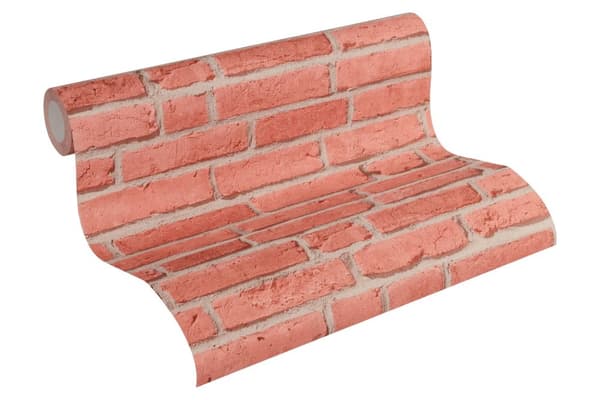 Ikke-vævet tapet natur Profhome 355811-gu lidt tekstureret mat färg rød beige 5,33 m2