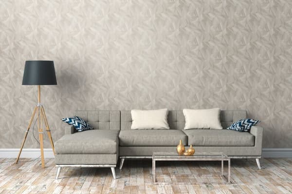 Non woven-tapet grafisk Profhome 361332-GU lätt texturerad matt färg grå guld 5,33 m2