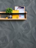 Miniatyrbild 5 av 6: Non woven-tapet grafisk Profhome 361333-GU lätt texturerad matt färg grå svart 5,33 m2