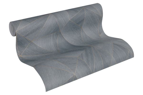 Non woven-tapet grafisk Profhome 361333-GU lätt texturerad matt färg grå svart 5,33 m2