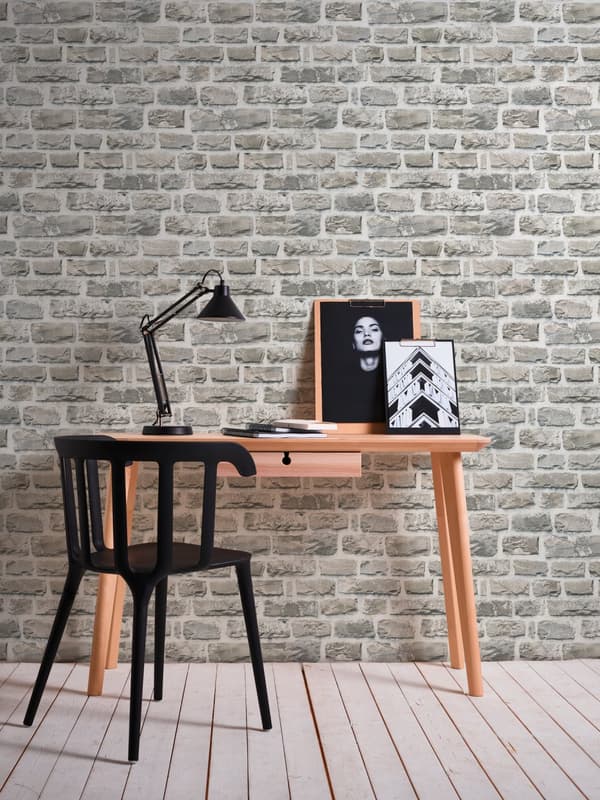 Non woven-tapet sten utseende Profhome 361402-GU lätt texturerad matt färg beige grå brons 5,33 m2