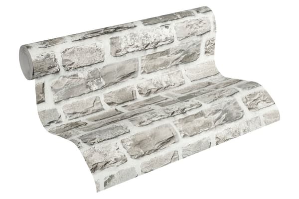 Non woven-tapet sten utseende Profhome 361402-GU lätt texturerad matt färg beige grå brons 5,33 m2