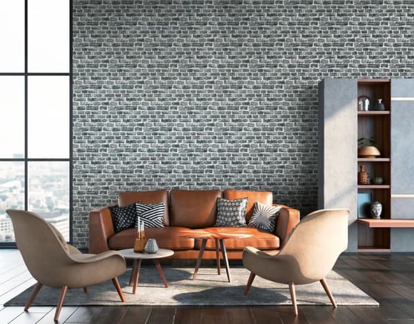 Non woven-tapet sten utseende Profhome 361404-GU lätt texturerad matt färg grå svart 5,33 m2