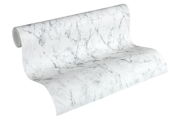 Non woven-tapet sten utseende Profhome 361572-GU lätt texturerad matt färg vit grå 5,33 m2