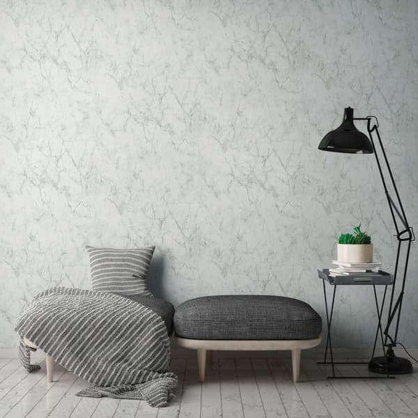 Non woven-tapet sten utseende Profhome 361573-GU slät matt färg vit grå 5,33 m2