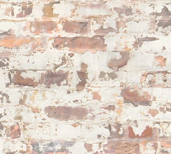 Non woven-tapet sten utseende Profhome 369291-GU lätt texturerad matt färg orange vit 5,33 m2