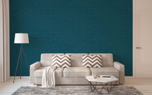 Non woven-tapet sten utseende Profhome 374144-GU lätt texturerad matt färg blå svart grön 5,33 m2