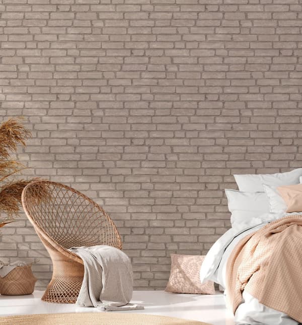 Non woven-tapet sten utseende Profhome 377473-GU lätt texturerad matt färg grå beige 5,33 m2