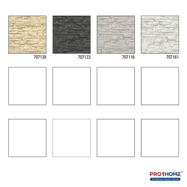 Non woven-tapet sten utseende Profhome 707130-GU slät matt färg beige grädde 5,33 m2