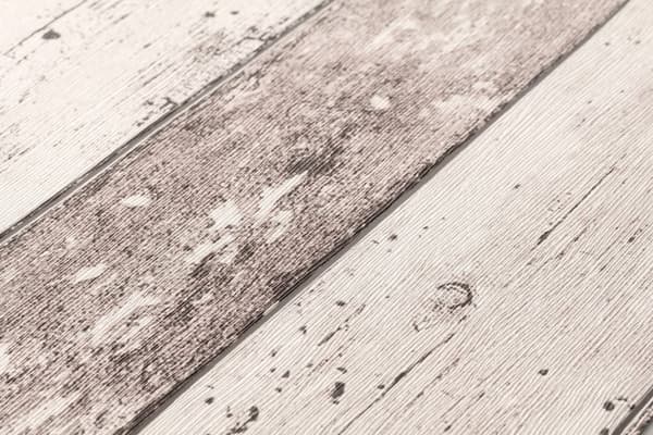 Non woven-tapet trä utseende Profhome 855053-GU lätt texturerad matt färg brun grädde 5,33 m2