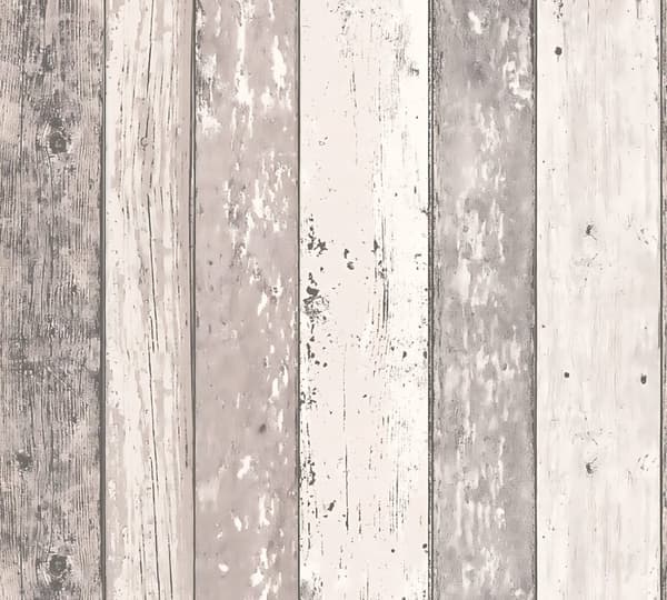Non woven-tapet trä utseende Profhome 855053-GU lätt texturerad matt färg brun grädde 5,33 m2