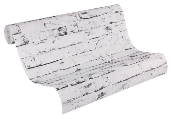 Non woven-tapet sten utseende Profhome 907837-GU lätt texturerad matt färg grå beige 5,33 m2