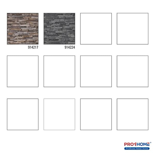 Non woven-tapet sten utseende Profhome 914217-GU slät matt färg brun beige gul 5,33 m2