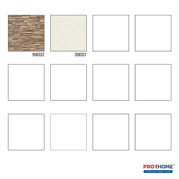 Non woven-tapet sten utseende Profhome 958332-GU slät matt färg brun beige 5,33 m2