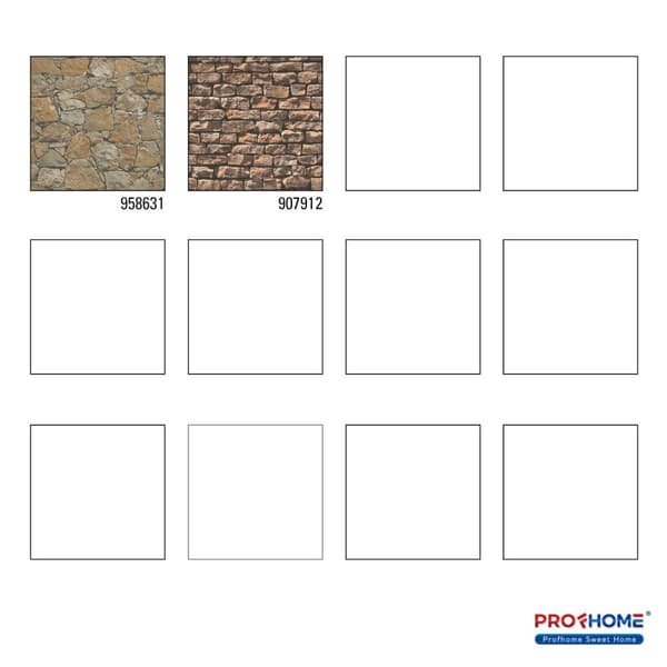 Non woven-tapet sten utseende Profhome 958631-GU lätt texturerad matt mönster blank bakgrund färg brun beige svart 5,33 m2