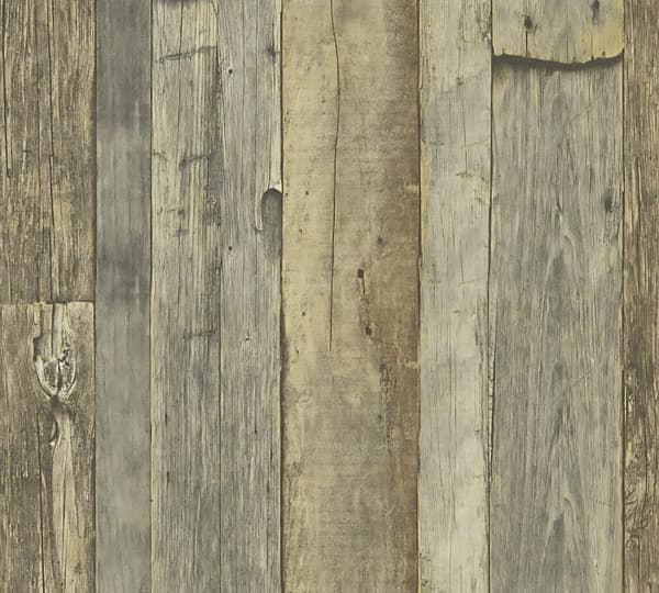 Non woven-tapet trä utseende Profhome 959313-GU lätt texturerad matt färg grå vit beige 5,33 m2