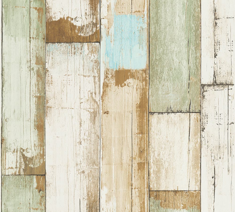 Non woven-tapet trä utseende Profhome 368942-GU slät matt färg beige brun grädde 5,33 m2