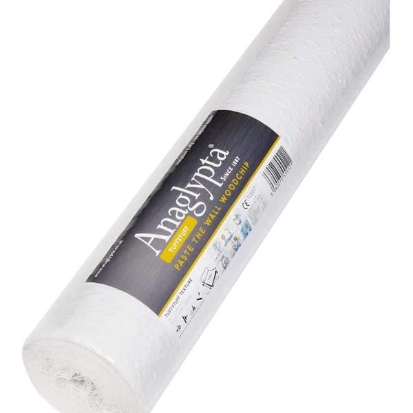 Anaglypta Woodchip Textured Wallpaper White One Size