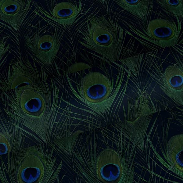 Origin Wallcoverings tapet påfågelfjädrar mörkblått - 347766 - 0,53 x 10,05 m