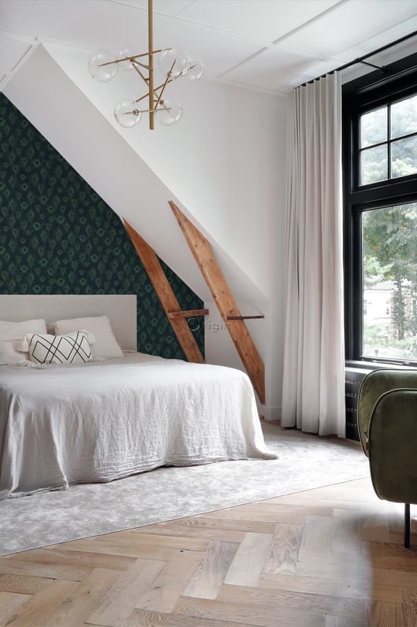 Origin Wallcoverings tapet påfågelfjädrar mörkblått - 347766 - 0,53 x 10,05 m