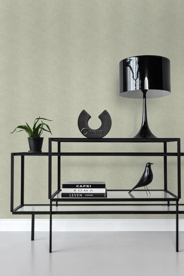 Origin Wallcoverings tapet ormskinn blekgrått 0,53 x 10,05 m