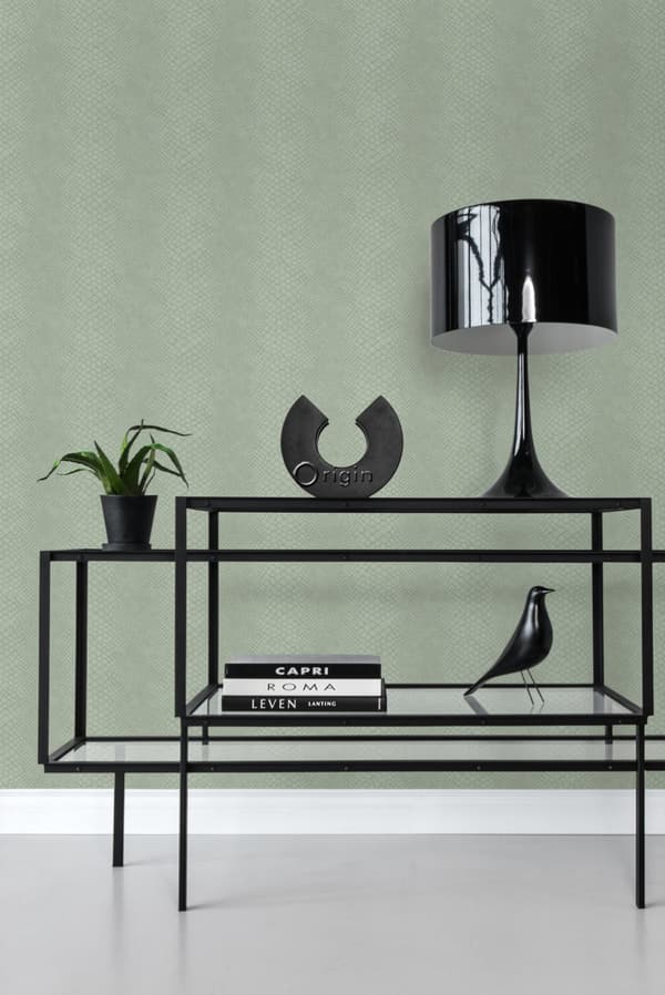 Origin Wallcoverings tapet slangeskind salvie grøn 0,53 x 10,05 m