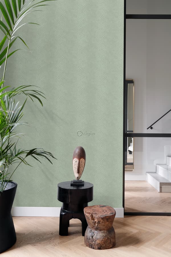 Origin Wallcoverings tapet slangeskind salvie grøn 0,53 x 10,05 m