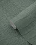 Miniatyrbillede 8 af 8: Origin Wallcoverings tapet krokodillehud gråligtgrønt 0,53 x 10,05 m