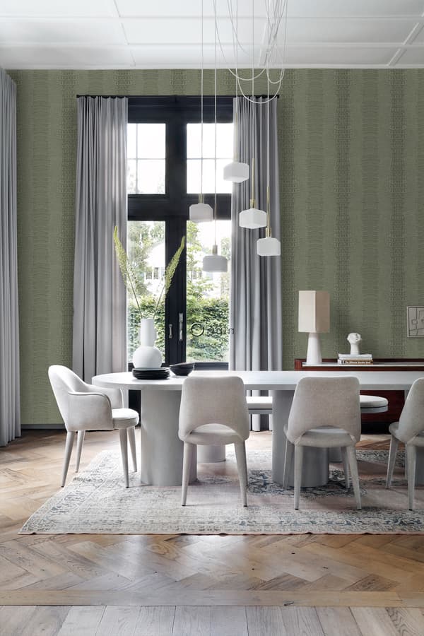 Origin Wallcoverings tapet krokodilhud gråaktigt olivgrönt 0,53 x 10,05 m