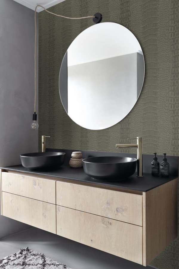Origin Wallcoverings tapet krokodillehud mulvarpegråt 0,53 x 10,05 m
