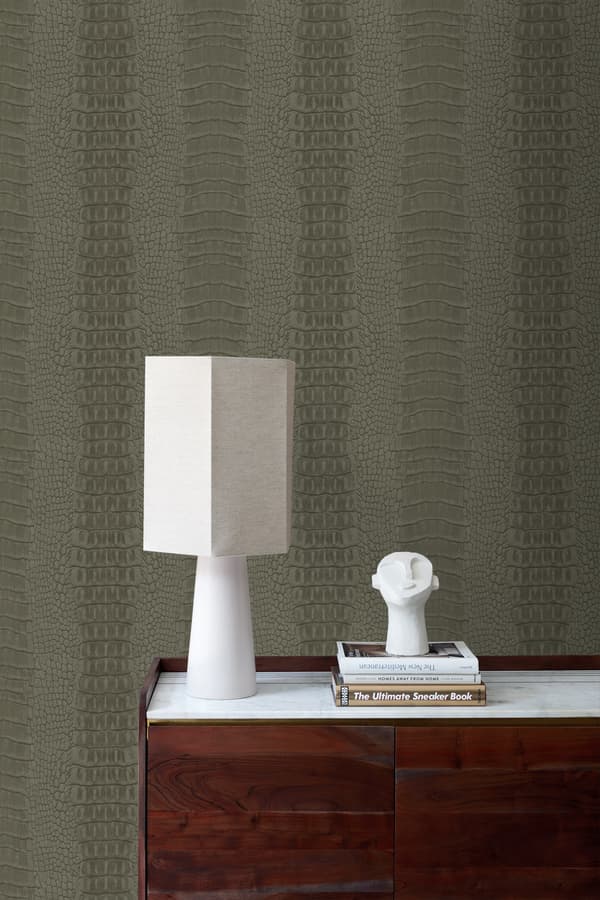 Origin Wallcoverings tapet krokodillehud mulvarpegråt 0,53 x 10,05 m