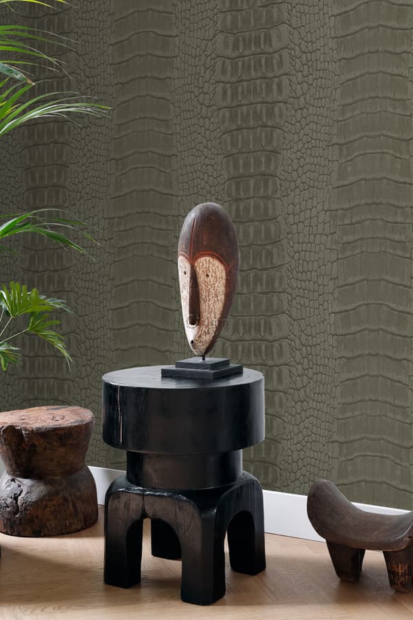 Origin Wallcoverings tapet krokodillehud mulvarpegråt 0,53 x 10,05 m
