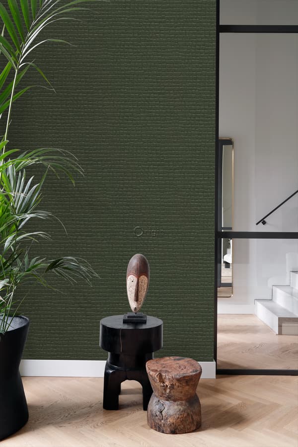 Origin Wallcoverings tapet krokodilhud mossgrönt 0,53 x 10,05 m