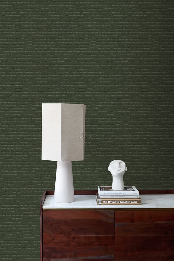 Origin Wallcoverings tapet krokodilhud mossgrönt 0,53 x 10,05 m