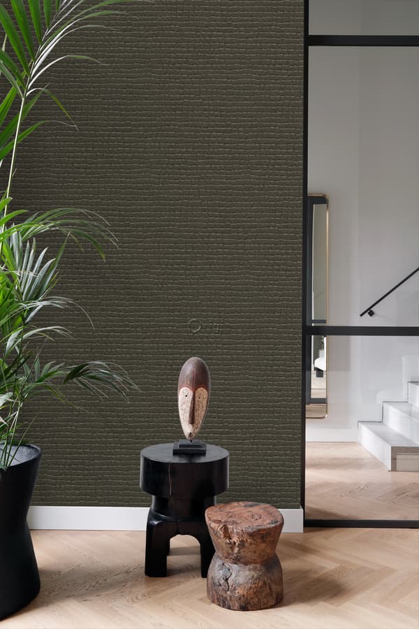 Origin Wallcoverings tapet krokodilhud mörkbrunt 0,53 x 10,05 m